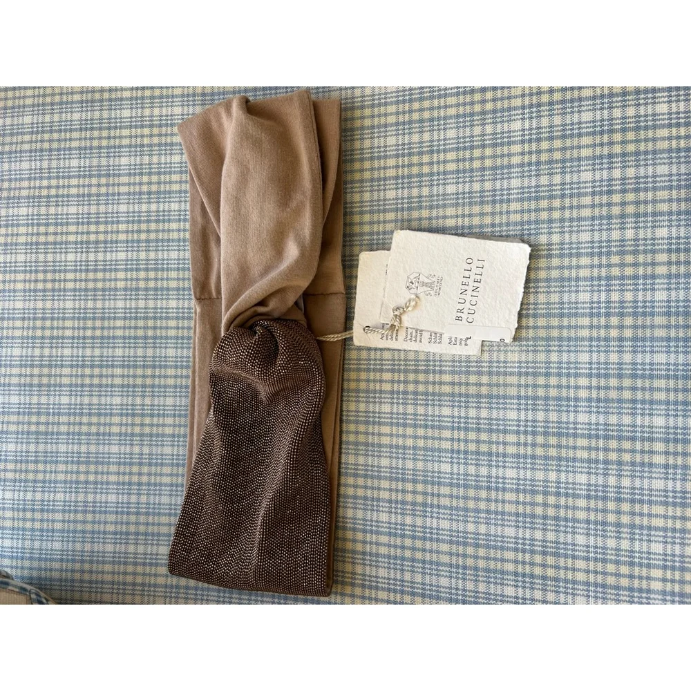 NWT Brunello Cucinelli One Size Beige Bronze Hair L